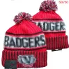 Wisconsin Vailies Borsuer Beanie North American College Team Patch Patch Winter Wool Sport Knit Hat Caps