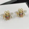 Luxe Insect Bee Stud Designer Femmes Hoop Boucles d'oreilles Dames Porter Boucle d'oreille G Bijoux Cadeaux d'anniversaire Perle Diamant Ruby Stud avec boîte -3