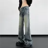 Men's Casual Shirts American Vintage Micro Cut Jeans Men Fall High Street Straight Leg Flared Pants