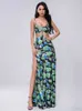 Prom Dresses Bohemian Strap Dresses for Women 2023 Summer Sexy Off Shoulder Split Print Holiday Beach Dresses