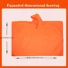 Poncho de pluie à capuche 1 pièce, veste imperméable imperméable, Poncho militaire pour activités de plein air Camping pêche