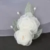 Hair Accessories Chinese Edge Clips Hairpin Strong Hold Yarn Flowers Headdress For Daughter Students