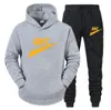 New Tuta Felpe con cappuccio Pantaloni da jogging Uomo Marchio LOGO Stampa Set da 2 pezzi Felpe sportive oversize in cotone