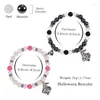 Strand Halloween Skull Bracelet For Women Men Magnetic Heart Couple Natural Stone Bracelets Beads Bangle