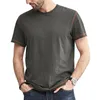 Herren T-Shirts Sommer Mode Herren Lose Kurzarm T-Shirt Rundhalsausschnitt Dünne Kante Kontrastfarbe Pullover Top