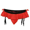 Underpants Men Sexy Sissy Ruffled Decor Briefs T-back Low Rise Thongs Suspender Sock Clip Underwear Big Pouch U Convex Erotic G-string