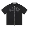 Camisetas masculinas Graffiti Inkjet Logo ALYX Jacket Camisa Funcional 1:1 Qualidade Oversized Manga Curta