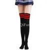 Men's Socks Compression Holloween Lolita Cosplay Black White Thigh High Over Knee Stockings Soild Color Long Women Warm