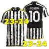 Vlahovic Soccer Jerseys 2023 2024 Di Maria Bonucci Pogba Chiesa Milik McKennie Men Kidキットフットボールシャツ2022/23