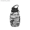 water bottle Plastic Grenade Water Bott Retractab Folding High Tperature Resistant Food-Grade Silicone Cycling Sports Kett Q231123