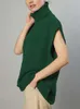 Ärmlös pullover turtleneck tröja för kvinnor damer vinter och höst streetwear topp kvinnlig solid stickning mode toppar
