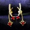 Stud -oorbellen KjjeAxcmy Fine Jewelry Natural Ruby 925 Sterling Silver Women Gemstone Ear Studs Support Test Classic Selling