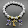 Charm Bracelets SIGMA GAMMA RHO Sorority Society Logo Jewelry Rhinestone Letter Pearl Bracelet Bangle