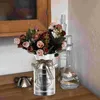 Vases Vintage Metal Home Decor Milk Galvanisé peut fleur de fleur Farmouse Plant Pot Pot Handle Arrangement Barrel