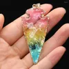 Pendant Necklaces Natural Stone Crystal Pendants Arrow Shape Multi-color Energy Charms For Jewelry Making Diy Earring Necklace Gift