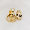 Anéis de casamento Africano Dubai 18k banhado a ouro conjunto de jóias de aço inoxidável Ringe amantes Cz diamante promessa anel de noivado para casais 231123