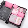 Opbergtassen 6 stks/set reis ondergoed tas documents kleding zonsondergenerde make -up wassen en afwerkingsset