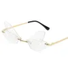 Occhiali da sole Leonlion Rimless Women 2023 Designer Butterfly Glasses Fashion Shades For