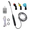 Vattenutrustning Portable Electric Handheld Sprayer Garden Flower Watering Crop Spraying USB uppladdningsbar teleskop Rod 3 Munstycke 2/3/5M Slang 231122