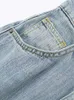 Mode denim kjol för damer sommar kvinnors lapptäcke delade ljusblå kjolar asymmetriska höga midjebälte midi kläder