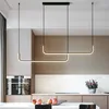 Chandeliers Modern For Restaurants Kitchens Minimalism Black Gold Interior Decoration Bars Shops LED Lighting