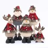 Dekoracje świąteczne ozdoby świąteczne Zapój się Snowman Renideer Święty Mikołaj Standing Home Decor Decor Prezent dla dzieci Dekoracje 231122