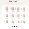 False Nails 24pcs French Press On Fake Nalis Reusable With Pink Design Wihte Wearable Full Cover Nail Tips Stick NailsFalseFalse