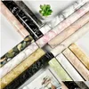 Wallpapers 80Cm Width Marble Self Adhesive Wallpaper Vinyl Wall Stickers Waterproof Contact Paper For Kitchen Decorative Film Home D Dhaqi