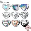 Loose Gemstones Bamoer 925 Sterling Silver Wing Heart Series Guard Of Love Moonstone Charms för kvinnor Originalarmband Fine Jewelry BSC867
