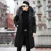 Men Blends Thick Warm Coat Men Winter Parker Medium and Long Fur In One Thermal Jacket Detachable Liner 231123