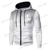 Moletom com capuz masculino 2021 com zíper hoodies inverno cardigan casual sem forro com capuz costura lateral bolso suéter t231123