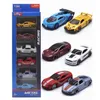 Diecast Model car 6Pcs/Set 1 64 Diecast Alloy Sports Toy Car Model Christmas Decorations Mini kids Sliding Car Set Multi-style Gift For Children 231122