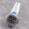 Relógios de pulso 40mm NH35 movimento luxo homens relógio mostrador preto data safira vidro aço inoxidável à prova d'água