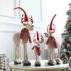 Christmas Decorations Large Standing Elk Doll with Lights Christmas Retractable Reindeer Doll Xmas Kids Gift Navidad Tree Ornament Year Home Decor 231122