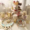 Stoviglie usa e getta Matrimonio Decorazioni per feste di compleanno Bambini adulti Stoviglie abbronzanti Coltello Forchetta Cucchiaio Piatti di carta Forniture per eventi