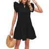 Casual Dresses F42F Summer Dress For Women Holiday Cute Ruffle Cap Sleeves Party