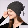 Bonnet / Skull Caps Polaire Doublé Mti Chapeau Cou Hiver Chaud Skl Cap Manchette Bonnets Tricot Foulard Pour Femmes Mode Will Et Sandy Cadeau Dr Dhyc4