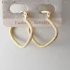 Hoop Earrings SCRUB SURFACE THREE STYLES ROUND SQUARE EARRING - YELLOW GOLD COLOR DIAMETER ABOUT 20MM