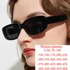 Óculos de sol Quadro quadrado pequeno Mulheres polarizadas A proteção UV da miopia se aprofunda de óculos de sol -1.0--6.0