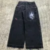 Jeans pour hommes Gothic Tiger Graphic Print Jeans JNCO Hip Hop Baggy Punk Rock Pantalon en denim noir Y2k Rétro Streetwear Pantalon large Vêtements pour hommes T231123