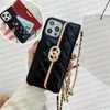 iPhone Case Designer Telefonfodral för iPhone 15 Pro Max Cases Apple iPhone 14 Pro Max 13 12 Pro 11 Case Card Holders Women Brand Crossbody Leather Handbag Mobile Cover