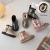 Botas crianças sapatos menina moda transparente superior neve menino grosso pelúcia ankel alto inverno quente tamanho 23 37 231123