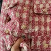 Mezclas de lana para mujer KUSAHIKI Tweed abrigo corto mujer otoño coreano Hit Color chaqueta a cuadros moda elegante Oneck Single Breasted Cardigan Tops 231123