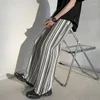 Herrenhosen SYUHGFA Ice Silk Stripe Wide Leg Casual Straight Loose 2023 Frühling Kontrastfarbe Korean Fashion Male Hose