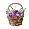 Wall Stickers Three Ratels QCF98 Leisurely Country Style Beautiful Flower Basket Bedroom Classic Nostalgic Sticker