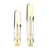 Goldene Keramik-Spulenkartuschen, 0,5 ml, 1,0 ml, Zerstäuber, 0,8 ml Kapazität, dicker Öl-Verdampfer, goldene Keramik-Tropfspitze, Glas-Vape-Wagen für 510-Gewinde-Batterie