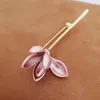 Brosches mode brosch stift för kvinnor rosa lila blommor lapel stift elegant smyckeklänning kostym gåva mamma fru