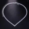 Choker Stonefans Fashion Zircon v Shape Netclace Wedding Wedding Women Cz Bride Tennis Tennis Chailar Party Party Gift