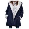 Womens Wool Blends Casual Plush Jackets Coat Loose Plus Size Linen Blus Sweatshirts Retro Buckle Autumn and Winter Warm Coats 231123