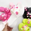 Arco nó flor EVA chinelos Mulheres sola grossa DIY buraco sapatos Praia casual casa sandálias Chinelos 231007